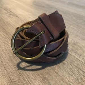 A&F Brown Leather Braided Belt